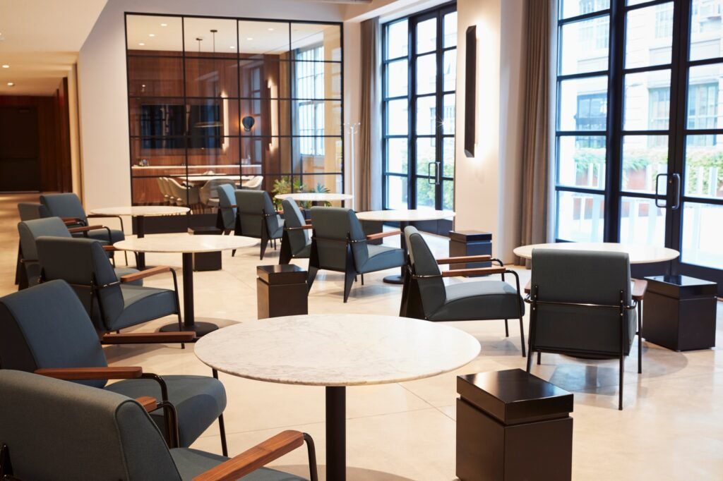 Empty lounge meeting area area in modern business premises